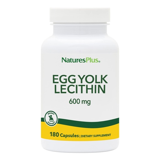 [BRSWIYTYO4HREGDM] NaturesPlus Egg Yolk Lecithin - 600 mg, 180 Capsules - Soy Free, Gluten Free - 90 Servings