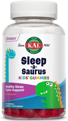 [BRSW2YYDAQHWO3LX] KAL Melatonin Gummies para niños, 1 mg Melatonina para niños Ciclo de sueño saludable, Vegan &amp; Gluten gratis, sin sabores artificiales o colores, 60 días de garantía, 60 servidumbres, 60 gomas