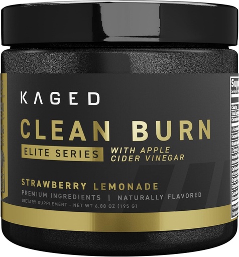 [BRSROFIPPJ7WYG3G] Kaged Thermogen Powder Clean Burn Elite de la fraise Lémonade de fraise de l'homme et des femmes de supplément de gestion du poids de caféine biologique et vinaigre de cidre de pomme de mer de 30 portions