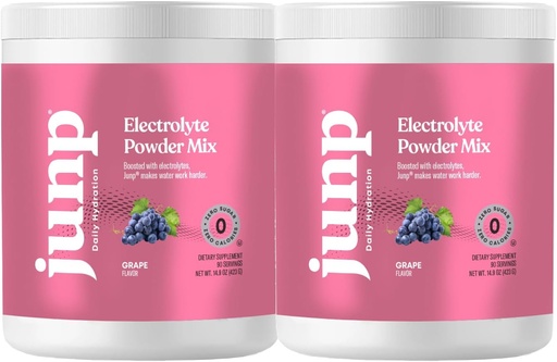 [BRSRAFQ7OINGMHTH] JUNP Electrolytes Powder No Sugar No Carbs – Vine Ripened Grape Infused Drink Mix - Potassium & Salt Electrolyte Hydration Powder Zero Calorie Sugar Free Electrolyte Powder,180 Servings