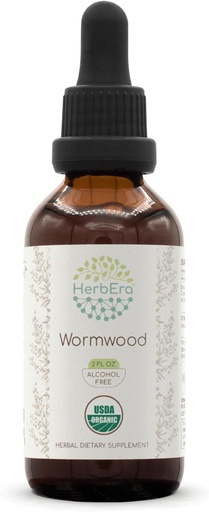 [BRSROHT6BB5GMYA4] HerbEra Wormwood B60 USDA Organik Tincture | Alkol Özgür Tür, Yüksek Lisans Herbal Drops | Sertifikalı Organik Wormwood (Artemisia Absinthium) Kuru Herb (2 oz)
