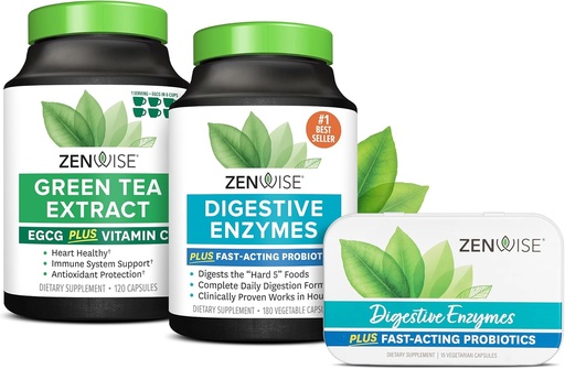 [BRSRMGQ7AUBQGYL2] Zenwise Health Digestive Enzymes, Green Tea Extract, and Free Travel Tin