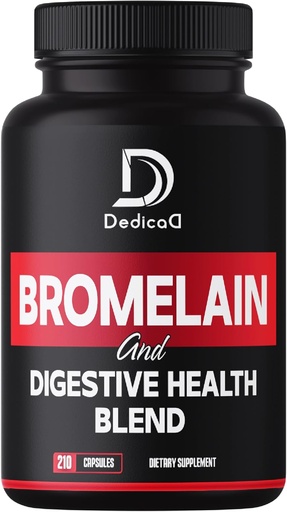 [BRSROGI6OYNQGC3G] 6in1 Bromelain 500mg Supplement - 1000mg per Serving - 210 Capsules with Digestive Health Blend as Quercetin, Ginger, Turmeric, Papaya - Support Overall Health, Digestion & Immune System