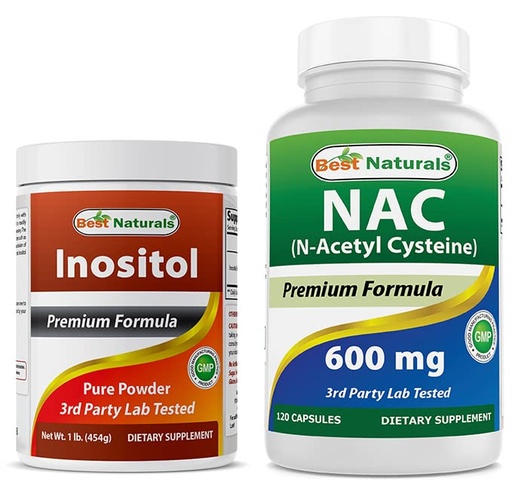 [BRSRMBQECUPBYEQ7] Best Naturals Inositol Powder 1 Lb & NAC 600 mg