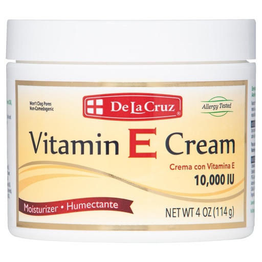 [BRSWIYD6ONYR4F3K] De La Cruz Vitamin E Cream Moisturizer for Face and Neck - Овлажняване грижа за кожата за всички типове кожа - Made in USA, 4 oz