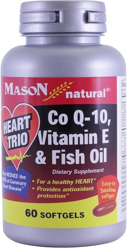 [BRSWIYYOOQMA2AIV] Mason Natural Co Q-10, Vitamin E and Fish Oil, 60 Softgels (Pack of 2)