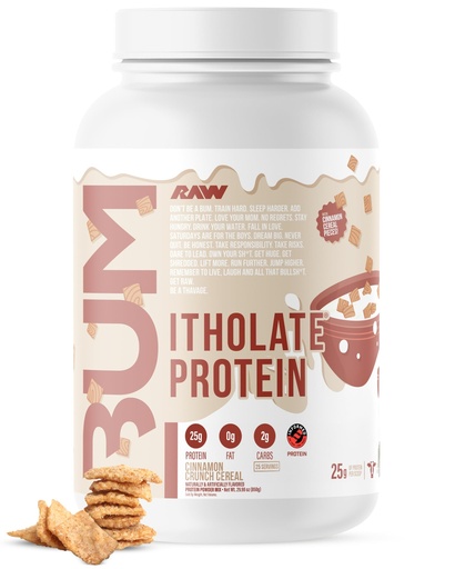 [BRSW2GIDA4DRG3L2] RAW Whey Protein Powder Isolate, Cinnamon Crunch (CBUM Itholate Protein) - 100% Grass-Fed Sports Nutrition Powder for Muscle Growth & Recovery - Low-Fat, Low Carb, Naturally Flavored - 25 Servings
