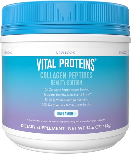 [BRSW2AA3DMIWM3LJ] Vital Proteins Collagen Peptides Beauty Edition—10g Collagen with Biotin, Vitamin C and Zinc. 14.6 oz