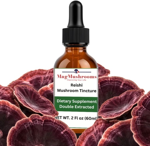 [BRSROHDYA4JWM2A2] Reishi Tincture, Daily Supplement, Double Extracted for High Potency, 2 Fl oz, 60 doses