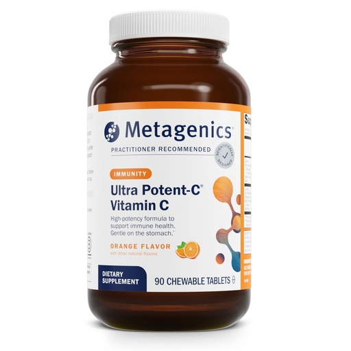 [BRSWIYQ5DIBA4D3K] Metagenics Ultra Potent-C Chewable - 250 mg Buffered Vitamin C with Bioflavonoids, L-Lysine & L-Cysteine - Immune & Antioxidant Support - Non-GMO, Gluten-Free - Natural Orange Flavor - 90 Tablets