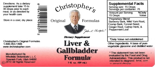 [BRSWKZAGCJ6RQCTM] Fórmula original de Christopher Liver " Gallbladder Fórmula, Suplemento herbal para el soporte digestivo " , 2 fl oz