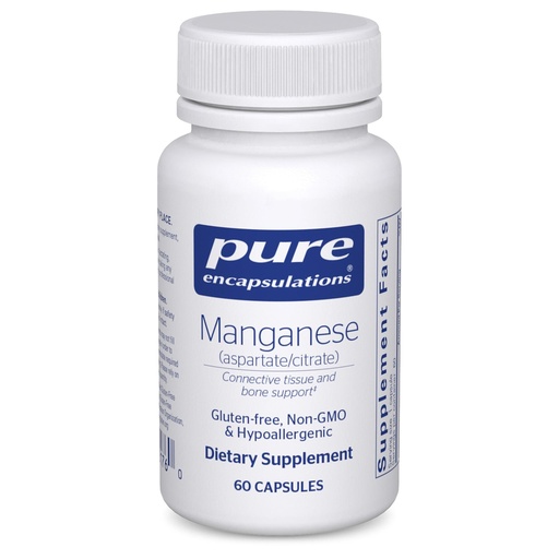 [BRSWIYQBOUOBS236] Pure Encapsulations Manganese (Aspartate/Citrate) | Hypoallergenic Trace Mineral Supplement for Connective Tissue and Bones | 60 Capsules