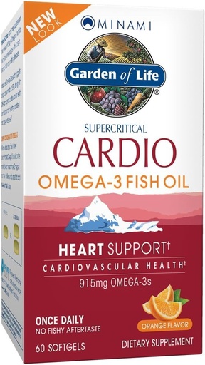 [BRSWIYILOVYAY2L6] Garden of Life Fish Oil Omega 3 - Cardio Fish Oil Supplement for Heart Health, 915mg Omega 3 Fatty Acids EPA &amp; DHA - Orange Flavor, Two Month Supply, Minami Ultimate Supplements, 60 Softgels