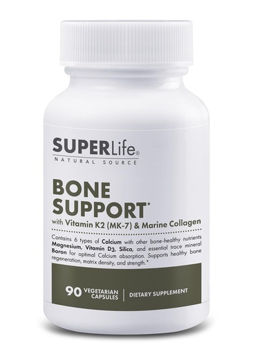 [BRSWGBATOENRMCI7] Bone Support with Calcium, Vitamin D3 & K2 (MK-7), Magnesium, Marine Collagen & Sea Trace Minerals | Supports Bone Density & Strength, Improves Mineral Absorption - 90 Capsules