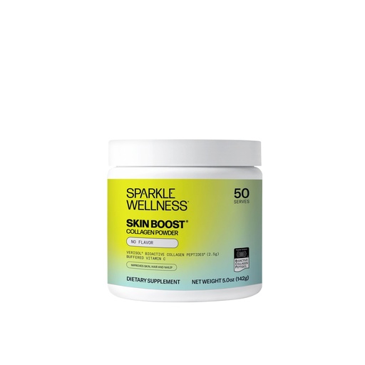 [BRSWGCQCOENGM2DJ] Sparkle Wellness VERISOL Bioactive Hydrolyzed Collagen Peptides | Collagen Powder Supplement with Vitamin C for Skin, Hair & Nail Health | Skin Boost (No Flavor) [50-Serves]