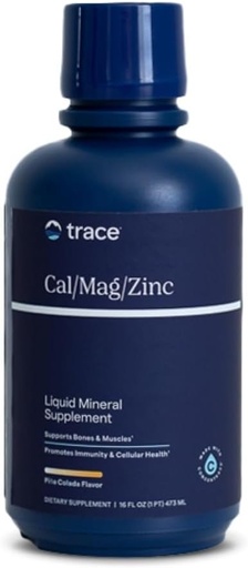 [BRSWIYIGOIDB2C36] Trace Minerals TENIDO Cal/Mag/Zinc ANTE Calcium, Magnesium, Zinc, Vitamina D3 Suplemento ANTE Soporta Tissue Normal, Muscle y Bone Density TEN Natural Piña Colada Flavor ANTE 16 Servings, 16 fl oz.