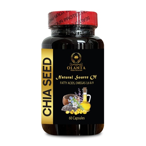 [BRSRAEI6CQFGKAL7] CHIA Seed Supplement - High Fiber and Protein with Omega-3 Supplement, chia Seed Vitamin, Vegan chia Seed Oil, chia Seed Oil softgels - 1 Bottle
