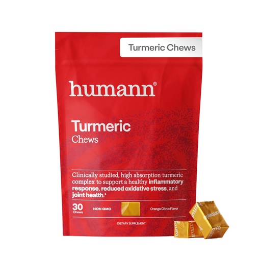 [BRSW2FT5OEPQ4AY2] Humann Turmeric Chews Supplement – Clinically Studied High Absorption Curcumin Complex - Orange Citrus Flavor – from SuperBeets Makers – Joint Health – 30 Count