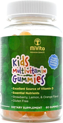 [BRSROGI5DMJQ4D3H] Organiske barn Mutlivamin Gummies 60ct. Alle naturlige vegetarain Plante Basert Lav Sukker Delicous Fruit Flavored Gummies. Daglig all-inclusive Multivitamin Gummy for barn og tenåringer