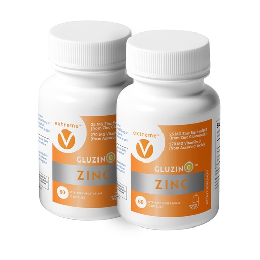 [BRSWYZITBYPQEH3P] Zinc MG25+VC Dual Pack | Daily Zinc Gluconate + Vitamin C | 25mg + 270mg | Clean Formula, Vegan-Friendly, (2 Bottles, 120 Vegetarian Capsules)