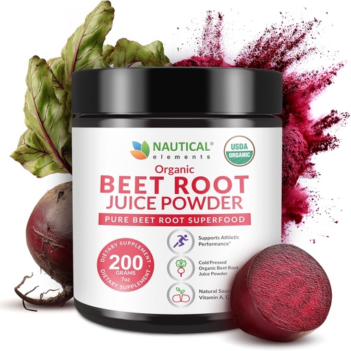 [BRSROFTYBN5GMET2] Beet Juice Powder Organic - Kylmäpuristettu - 20:1 Konsentraatti - väkevä juurijauhe - typpioksidi - Circulation Support - 57 Servings of Beet Root Supplement - 7oz