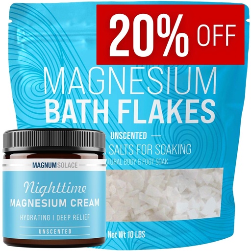[BRSROFAEC4NWEF3H] Magnesium Bath Flakes and Magnesium Cream - Pure Unscented
