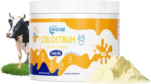 [BRSRAGDRDJYRUH3G] Bovine Colostrum Supplément poudre, Bovine Colostrum Superfood pour Gut Health, Bone & Immune Support, naturel IgG Bovine Colostrum Supplément pour la peau et les cheveux, facile à mélanger