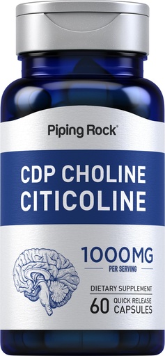 [BRSWIFDQAV4R2DQ3] Piping Rock CDP Choline Citicoline 1000mg | 60 Quick Release Capsules | for Men and Women | Non-GMO, Gluten Free Dietary Supplement