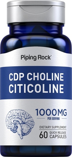 [BRSWIFDQAV4R2DQ3] Piping Rock CDP Choline Citicoline 1000mg QQ60 快速发布 Capsules QQ 男女版 Non-GMO 格鲁滕自由饮食增刊