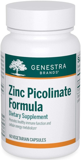 [BRSWGCYECEAQEYI4] Genestra Brands Zinc Picolinate Formula | Supports Immunity, Skin, and Connective Tissue Formation | 60 Capsules