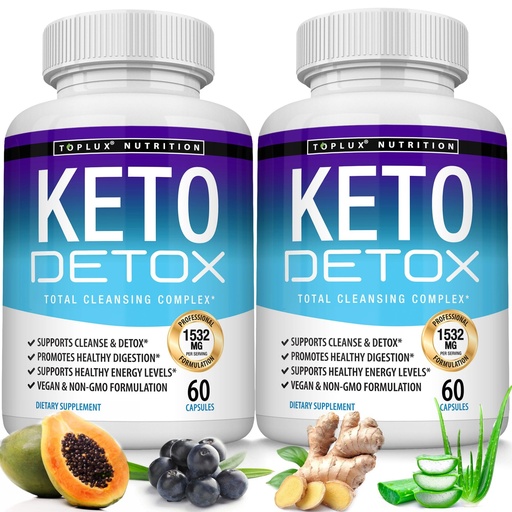 [BRSWGAYFOYBQAHTB] Toplux Keto Detox Pills Advanced Cleansing Extract – 1532 Mg Natural Acai Colon Cleanser Formula, Flush Toxins & Excess Waste, for Men Women, 60 Capsules, Supplement