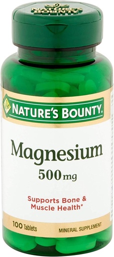 [BRSWIGYOOMCQOCY5] Nature's Bounty Magnesium 500 mg Tablets 100 ea (Pack of 4)