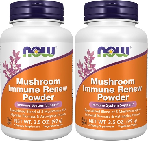 [BRSROBL6AABWOHTO] NOW Supplements, Mushroom Immune Renew with Astragalus Root Extract, Immune System Support*, 3.5-Ounce (Pack of 2)