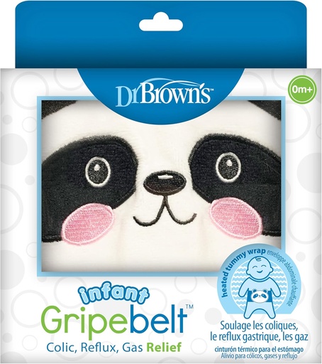 [BRSW2YADCEJQGEYV] Dr. Brown's Infant Gripebelt Heated Belly Band, Soothe Baby's Tummy with Gentle Warmth and Compression, Panda, 0m+