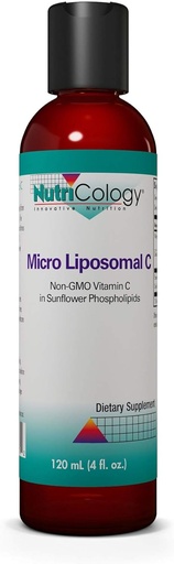 [BRSWIFYHBQMR6YDY] Nutricology Micro Lipozomal C 1000mg Supplement - Tekutý vitamín C, slnečnicové fosfolipidy, askorbát sodný, organické, biologicky dostupné - 4 Fl Oz