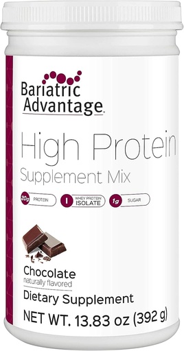 [BRSWGGQLPN6AKFYY] Bariatrische Voordeel Hoge Proteïne Supplement Mix, 20 Gram Wei Proteine Isoleer Lage Suiker met 100 Calorieën Per Serving - Chocolade, 14 Serves