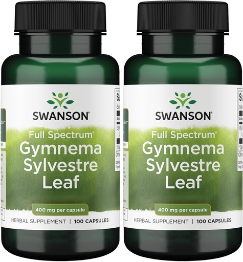 [BRSWIHQ7PIEB42LY] Swanson Full Spectrum Gymnema Sylvestre Leaf - Hagyományos Ayurvedic Herb - (100 kapszula) (2 csomag)
