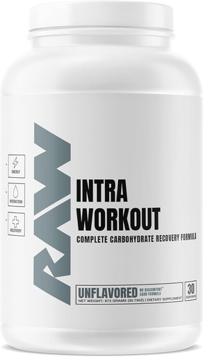 [BRSW2CYNBV6BOADK] RAW Intra Workout Supplement Powder, Unflavored - Intra Supplement for Hydration, Mental Focus, Energy, & Workout Recovery - Intra Workout Powder That Increases Performance & Endurance - 30 Servings