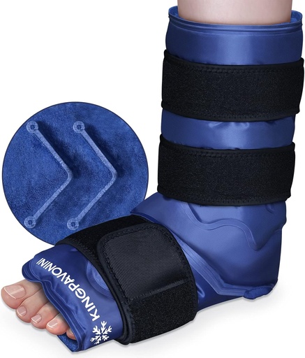 [BRSRMAA2CMIREGTA] XXL Ankle Foot Ice Pack Wrap for Foot Injuries, Full Coverage Ankle Ice Wrap, Gel Ice Packs Reusable for Plantar Fasciitis, Achilles Tendonitis, Sprained Ankles and Heels, Fibular Injury, Blue