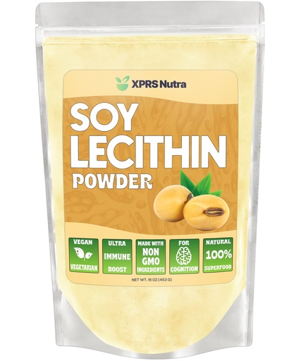 [BRSW2ZT7O4BBE33O] XPRS Nutra Soy Lecithin Powder Food Grade Fat Emulsifier - Suitable for Cooking, Baking and More - Vegan Friendly Soy Lecithin Powder Cooking Aid (16 Ounce)