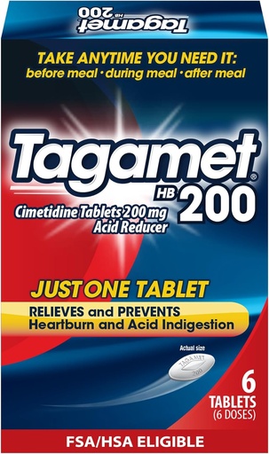 [BRSWIEYHB56BKFQ7] Tagamet HB 200 mg Cimmeidine acider และ softburn election, Relieves and ป้องกัน indigestion 6 เคานต์