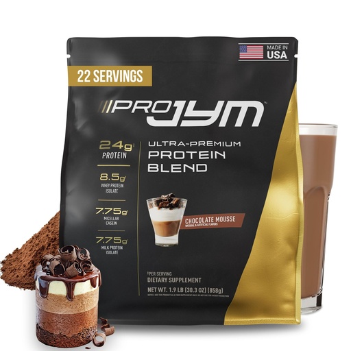 [BRSROZYTCMIRMDI4] JYM Supplement Science Pro JYM Chocolate Mousse Protein Powder - Whey Protein Isolates, Casein, & Milk Protein, Lean Muscle Building for Men & Women, 22 Servings
