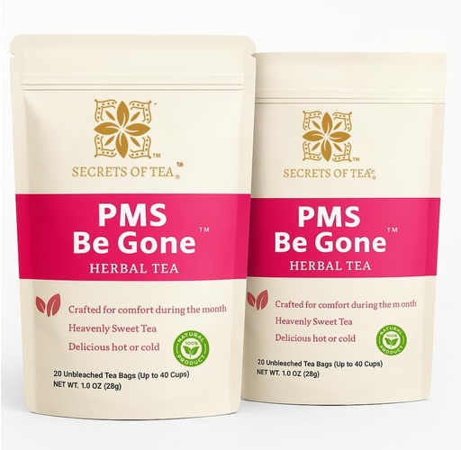 [BRSWGHQKCEPAG23B] Tajomstvá čaju PMS čaj pre ženy a dospievajúcich - Natural USDA Organic Caffeine Free Herbal Tea - 80 Servings- 40 Gróf [2 balenia]