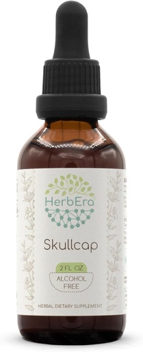 [BRSWGYDRBEDQOHLO] HerbEra Skullcap B60 Alcoholvrij Kruidenextract Tinctuur, Geconcentreerde Liquid Drops Natural Skullcap (Scutellaria lateriflora) 2 fl oz
