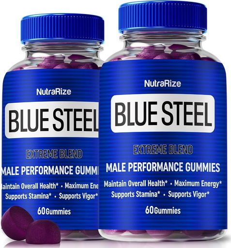 [BRSRA2YFDIFAY2T5] (2 Pack) Gummies de aço azul para homens, nutrição diária para aumentar a confiança e saúde geral, Todos os suplementos naturais para apoiar o desempenho pico, Gummy masculino oficial, BlueSteel Comentários (120 Gummies)