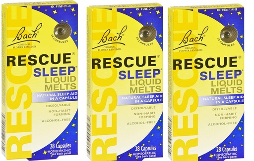 [BRSWIZTYCUCRQDQ5] Bach Rescue Sleep Liquid Melts, Dissolvable Capsules 28 ea ( Pack of 3 )