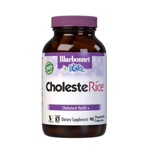 [BRSWIYY3BZ6BYAI5] Bluebonnet Nutrition CholesteRice Vegetable Capsules, Red Yeast Rice, Plant Sterols, Pantethine, CoQ10, Policosanol, Vegan, Vegetarian, Non GMO, Gluten Free, Milk Free, SOY-FREE, 90 Vegetable Capsules