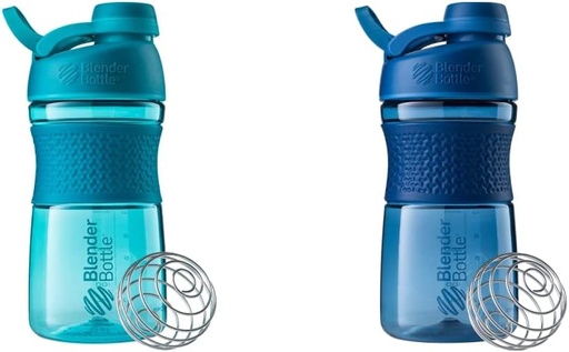 [BRSRMCQ2PMDRUD3B] BlenderBottle 20-Ounce SportMixer Protein Shaker Flaschen mit BlenderBall Wire Whisk, Navy und Teal