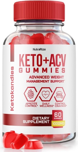 [BRSROBT7OAFWEDLK] NutraRize KetoKandies Keto+ACV Gummies for Weight Loss, Maximum Strength Supplement, Gomitas Reviews (60 Gummies)