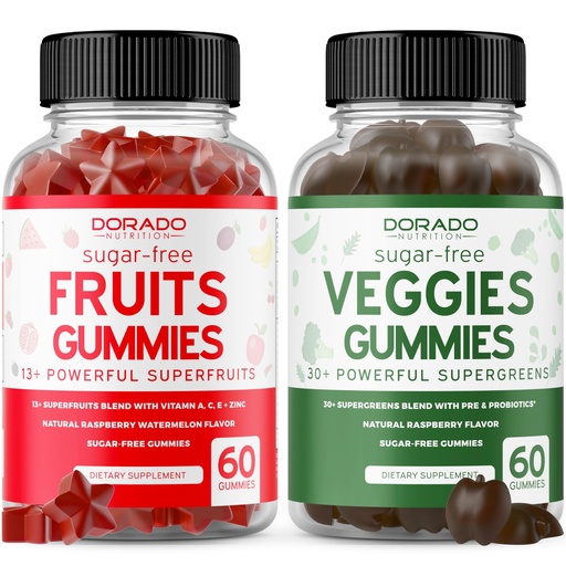 [BRSRAZIHCJ7BYAD4] Fruit and Veggies Supplement (120 Gummies) - Premium Sugar-Free Superfood Super Green & Fruit Gummies for Adults - Immunity Support for Men & Women - Non GMO, Vegan Safe & Made in USA